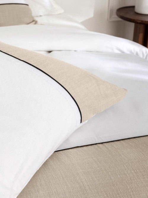 Housse de couette 240x220 + 2 taies bicolore 100% coton 57fils - Kiabi