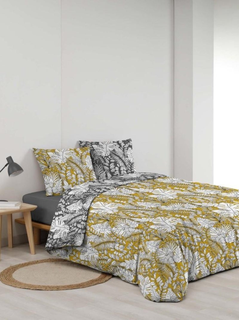 Housse de couette 240x220 + 2 taies CALAOS microfibre Jaune - Kiabi