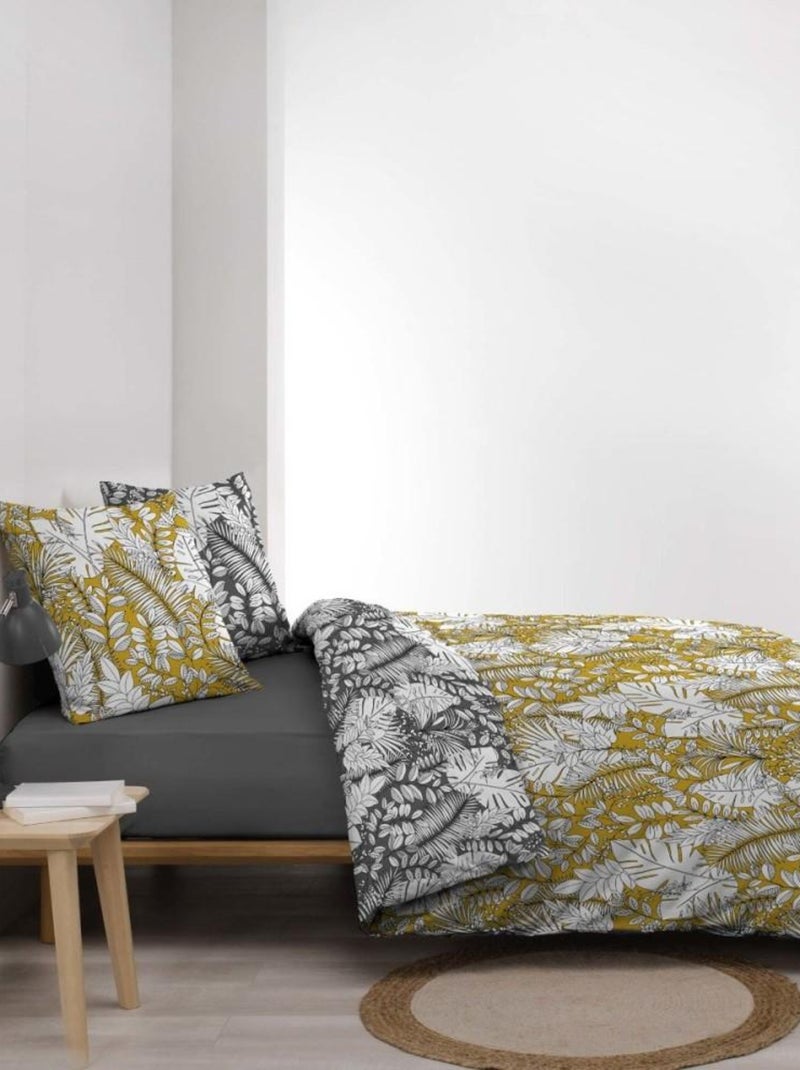 Housse de couette 240x220 + 2 taies CALAOS microfibre Jaune - Kiabi
