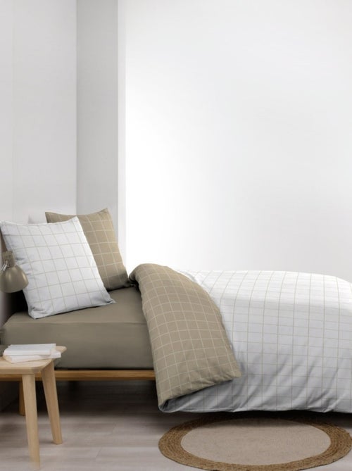 Housse de couette 240x220 + 2 taies CARREAUX 100% coton 57fils - Kiabi Housse de couette 240x220 + 2 taies CARREAUX 100% coton 57fils - Kiabi