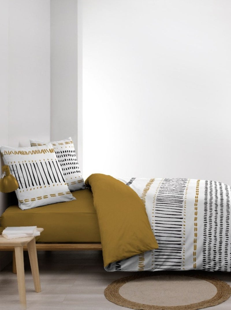 Housse de couette 240x220 + 2 taies CHICAGO 100% coton Blanc - Kiabi