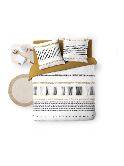 Housse de couette 240x220 + 2 taies CHICAGO 100% coton - Kiabi