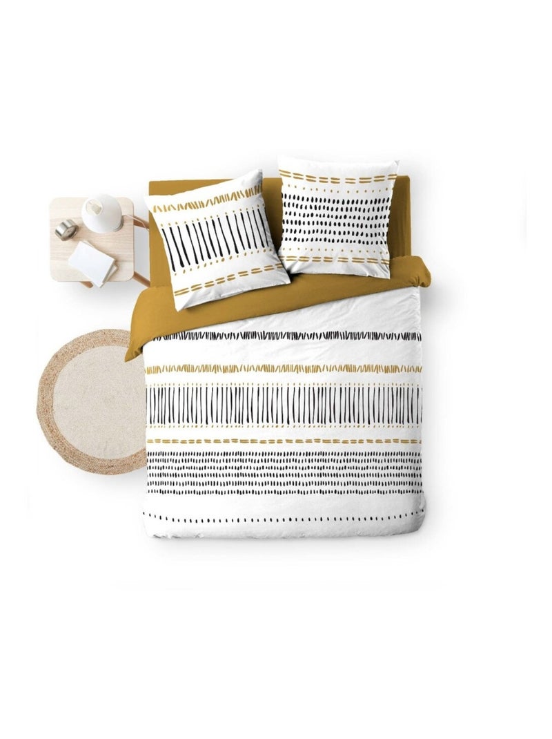 Housse de couette 240x220 + 2 taies CHICAGO 100% coton Blanc - Kiabi