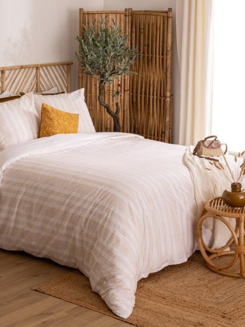 Housse de couette 240x220 + 2 taies coton ISAO - Kiabi