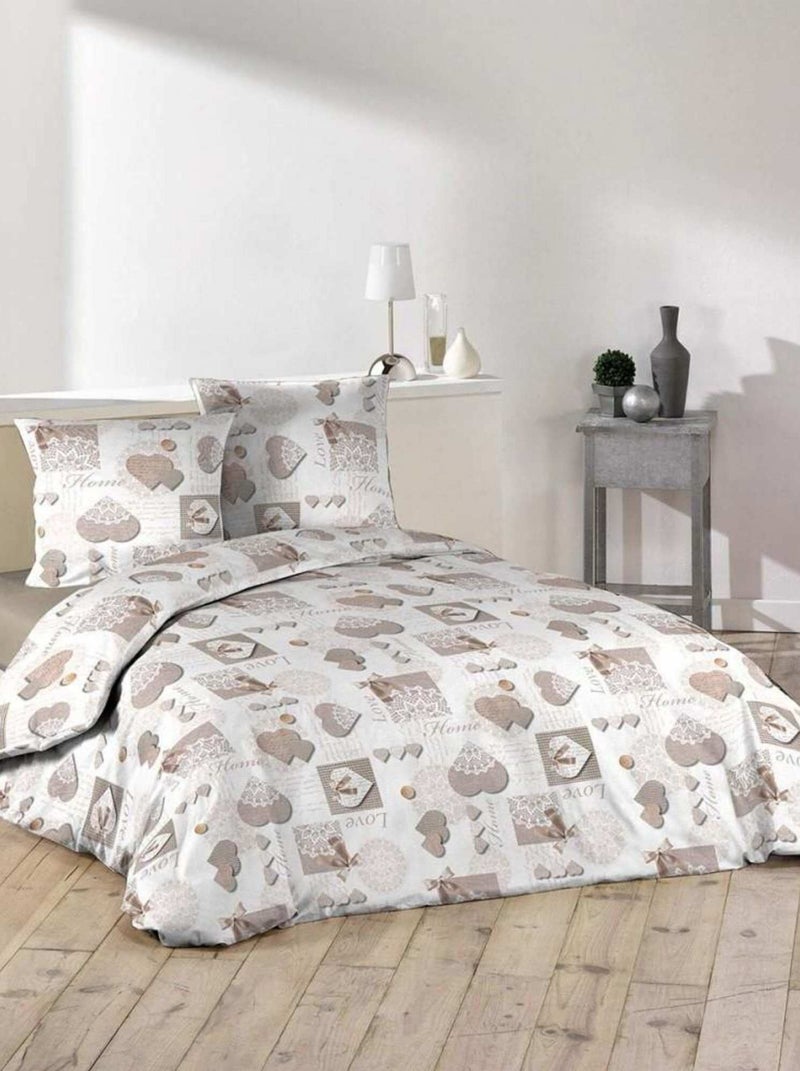 Housse de couette 240x220 + 2 taies Dalmali microfibre Blanc - Kiabi