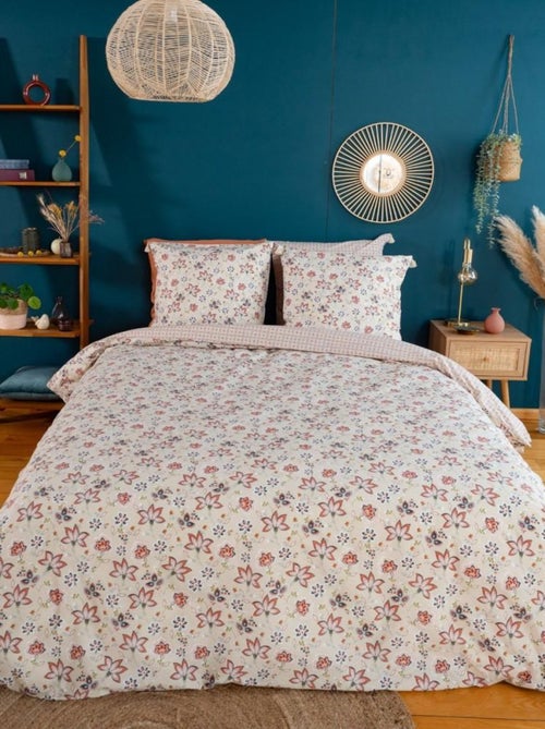 Housse de couette 240x220 + 2 taies DENIA 100% Coton 57 fils - Kiabi