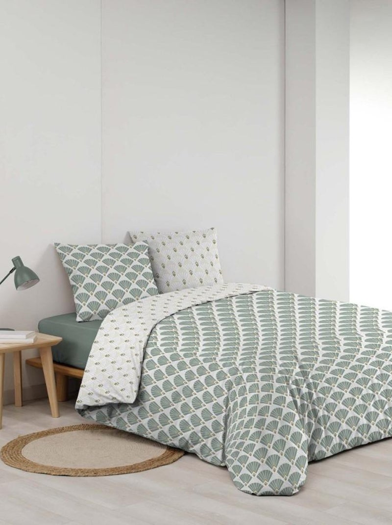 Housse de couette 240x220 + 2 taies Diane microfibre Vert - Kiabi