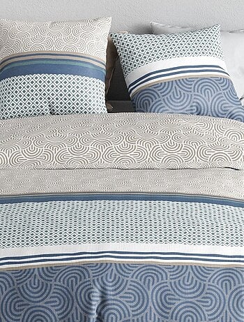 Housse de couette 240x220 + 2 taies en coton 57 fils