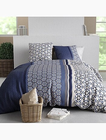 Housse de couette 240x220 + 2 taies en coton 57 fils