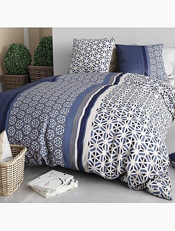 Housse de couette 240x220 + 2 taies en coton 57 fils