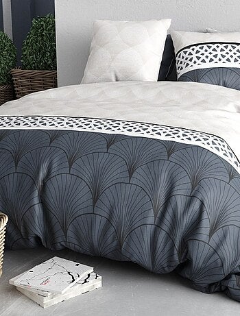 Housse de couette 240x220 + 2 taies en coton 57 fils