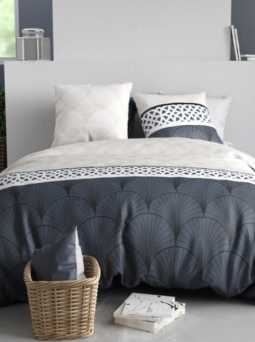 Housse de couette 240x220 + 2 taies en coton 57 fils - Kiabi