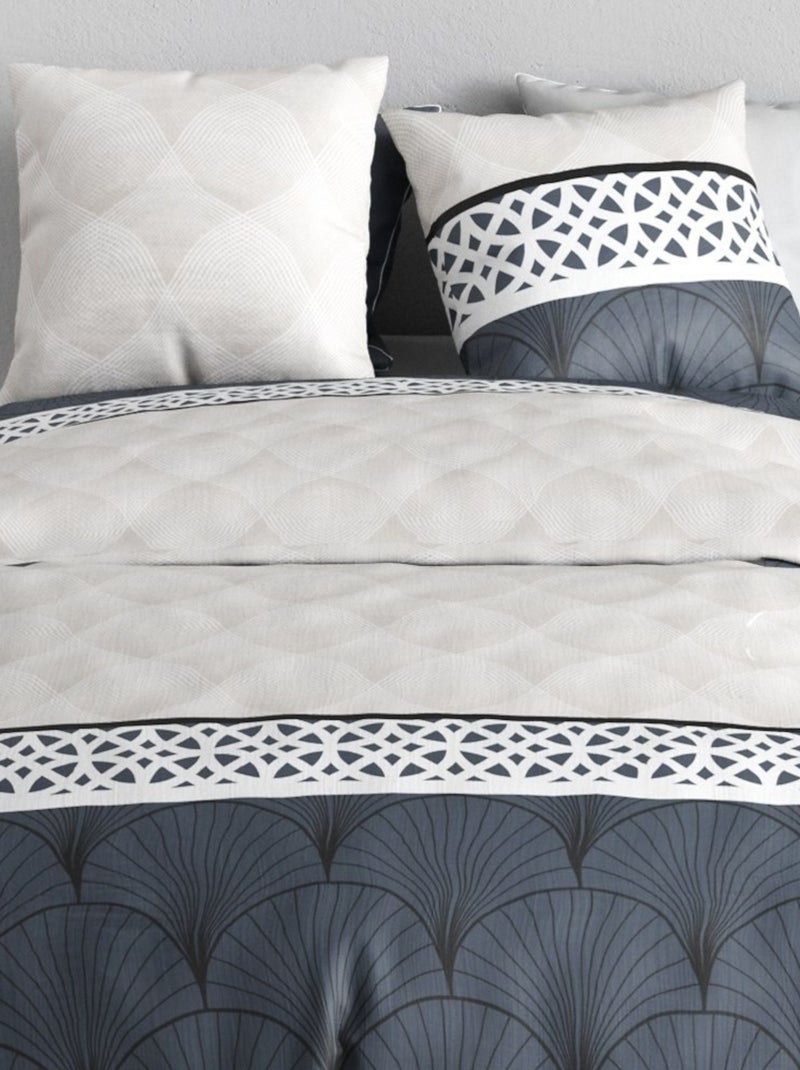Housse de couette 240x220 + 2 taies en coton 57 fils Gris - Kiabi
