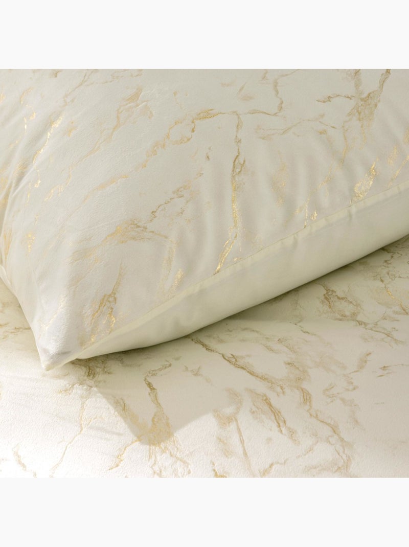 Housse de couette 240x220 + 2 taies en velours métallisé Doré/or - Kiabi