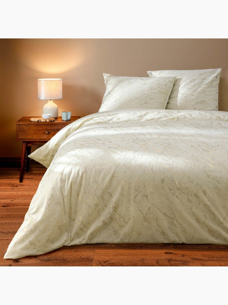 Housse de couette 240x220 + 2 taies en velours métallisé Doré/or - Kiabi