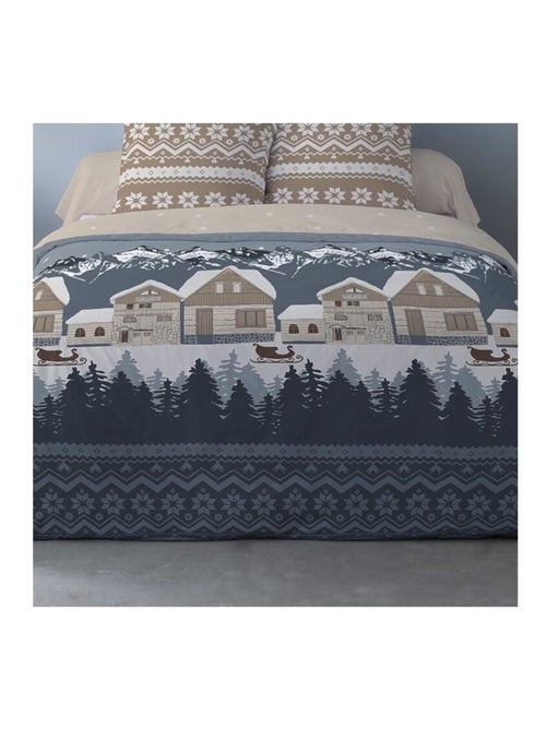 Housse de couette 240x220 + 2 taies flanelle 100% coton - Kiabi Housse de couette 240x220 + 2 taies flanelle 100% coton - Kiabi