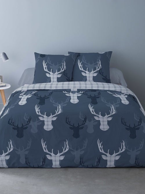 Housse de couette 240x220 + 2 taies flanelle 100% coton - Kiabi