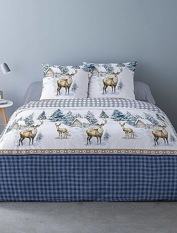 Housse de couette 240x220 + 2 taies flanelle 100% coton