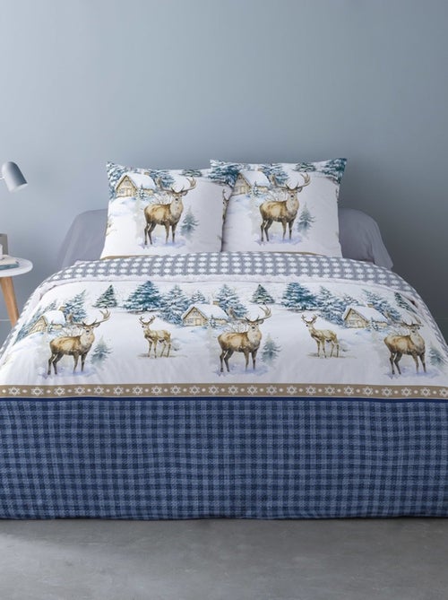 Housse de couette 240x220 + 2 taies flanelle 100% coton - Kiabi