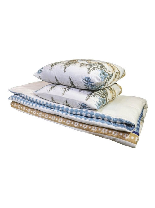 Housse de couette 240x220 + 2 taies flanelle 100% coton - Kiabi