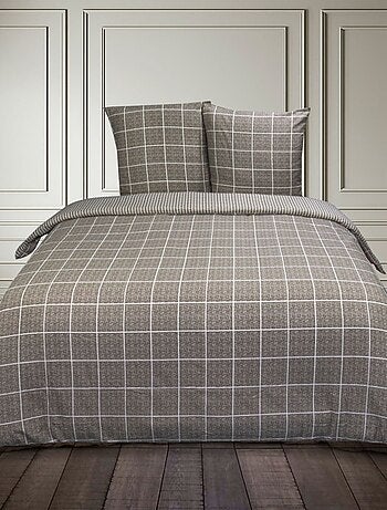 Housse de couette 240x220 + 2 taies flanelle 100% coton