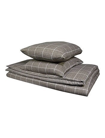 Housse de couette 240x220 + 2 taies flanelle 100% coton