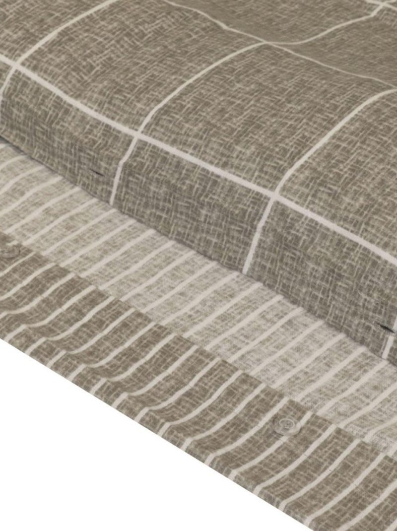 Housse de couette 240x220 + 2 taies flanelle 100% coton Gris - Kiabi