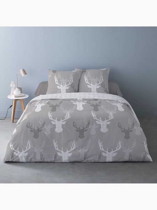 Housse de couette 240x220 + 2 taies flanelle 100% coton - Kiabi