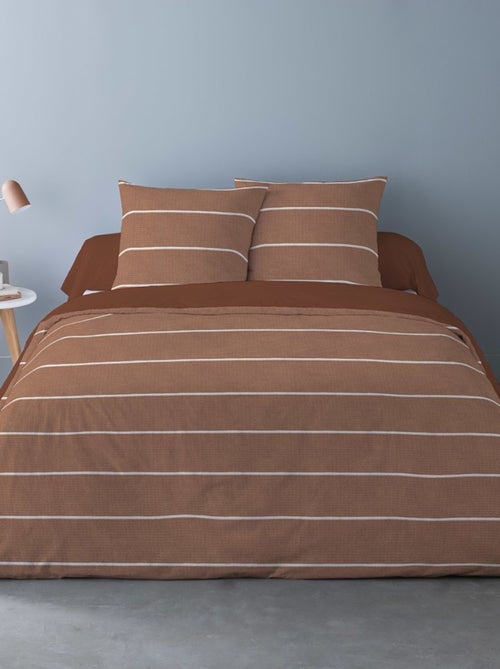 Housse de couette 240x220 + 2 taies flanelle 100% coton - Kiabi