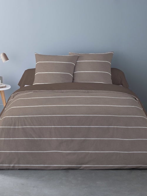 Housse de couette 240x220 + 2 taies flanelle 100% coton - Kiabi