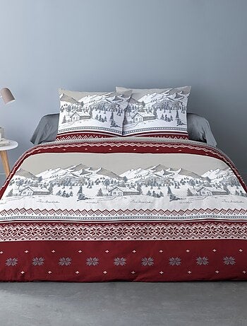 Housse de couette 240x220 + 2 taies flanelle 100% coton