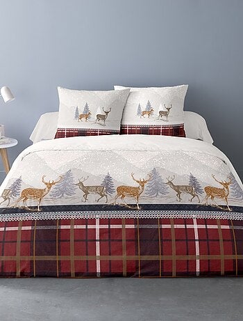 Housse de couette 240x220 + 2 taies flanelle 100% coton