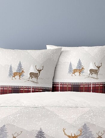 Housse de couette 240x220 + 2 taies flanelle 100% coton
