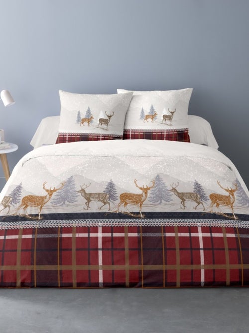 Housse de couette 240x220 + 2 taies flanelle 100% coton - Kiabi Housse de couette 240x220 + 2 taies flanelle 100% coton - Kiabi