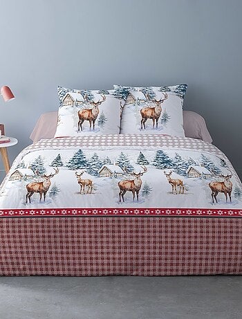 Housse de couette 240x220 + 2 taies flanelle 100% coton