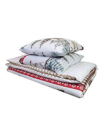 Housse de couette 240x220 + 2 taies flanelle 100% coton