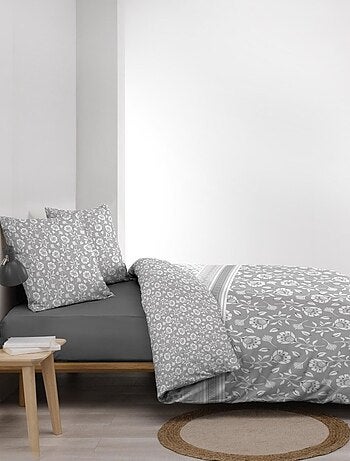 Housse de couette 240x220 + 2 taies FLAVIE 100% coton 57 fils