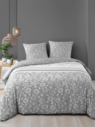 Housse de couette 240x220 + 2 taies FLAVIE 100% coton 57 fils