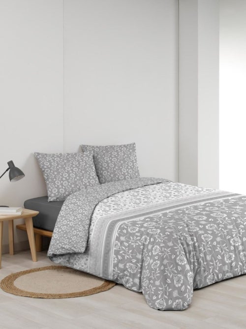 Housse de couette 240x220 + 2 taies FLAVIE 100% coton 57 fils - Kiabi