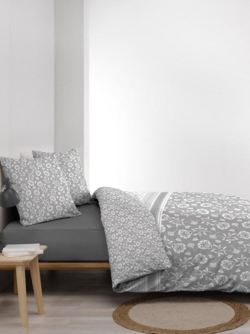 Housse de couette 240x220 + 2 taies FLAVIE 100% coton 57 fils - Kiabi