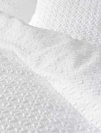 Housse de couette 240x220 + 2 taies gaufrées blanche