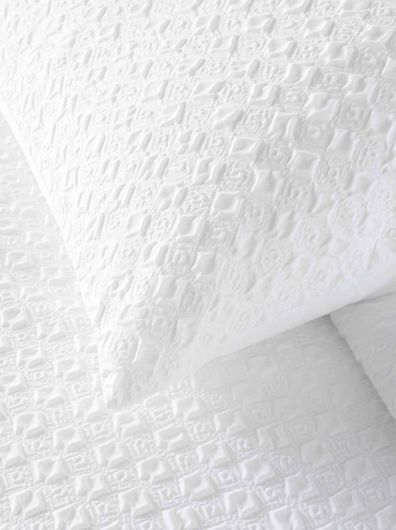 Housse de couette 240x220 + 2 taies gaufrées blanche Blanc - Kiabi