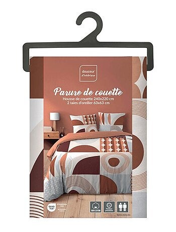 Housse de couette 240x220 + 2 taies GEMMA 100% coton