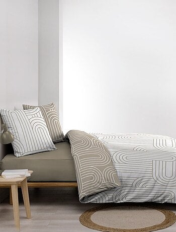 Housse de couette 240x220 + 2 taies GEOMETRIQUE 100% coton 57fils
