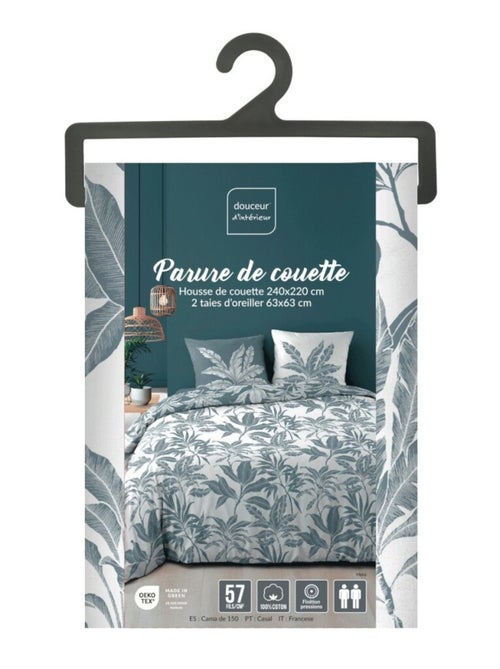 Housse de couette 240x220 + 2 taies HERA 100% coton 57fils - Kiabi Housse de couette 240x220 + 2 taies HERA 100% coton 57fils - Kiabi