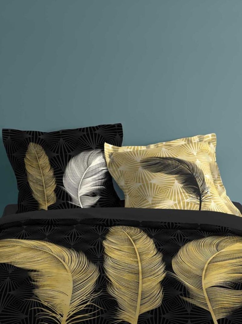 Housse de couette 240x220 + 2 taies HIMALALOVE coton 57 fils Noir - Kiabi