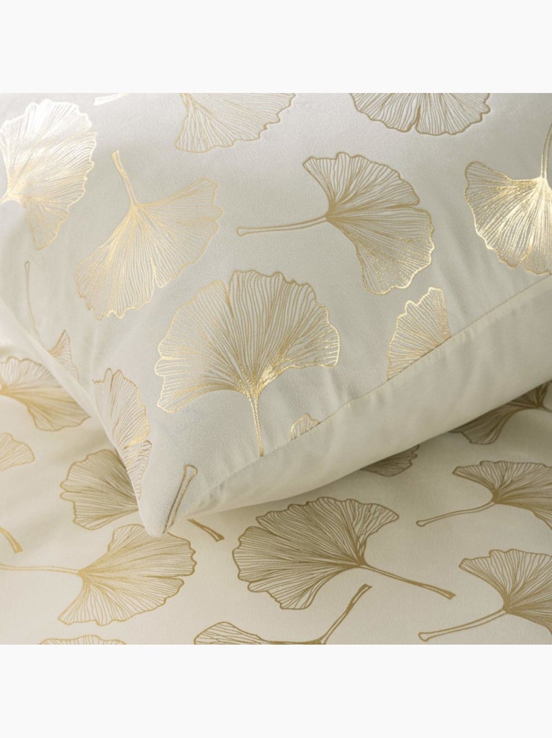 Housse de couette 240x220 + 2 taies imprimé velours métallisé Doré/or - Kiabi