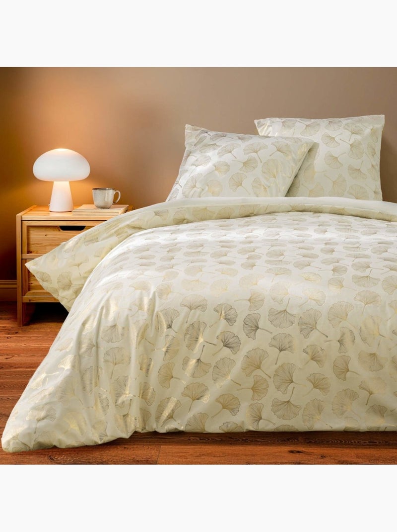 Housse de couette 240x220 + 2 taies imprimé velours métallisé Doré/or - Kiabi
