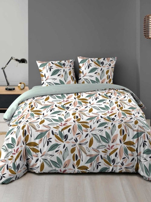 Housse de couette 240x220 + 2 taies imprimées feuillages - Kiabi Housse de couette 240x220 + 2 taies imprimées feuillages - Kiabi