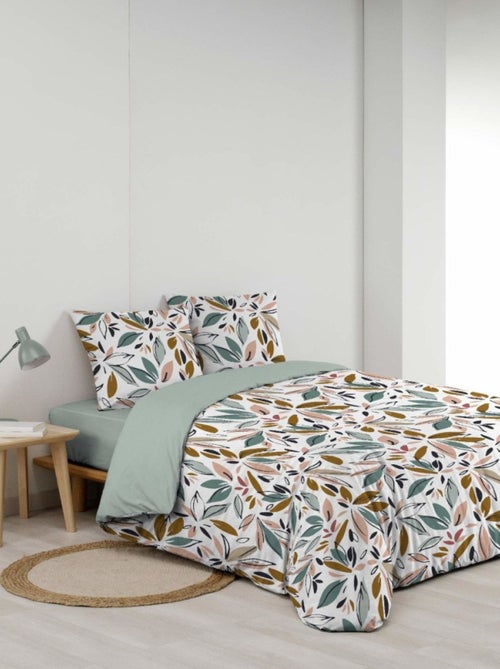 Housse de couette 240x220 + 2 taies imprimées feuillages - Kiabi Housse de couette 240x220 + 2 taies imprimées feuillages - Kiabi